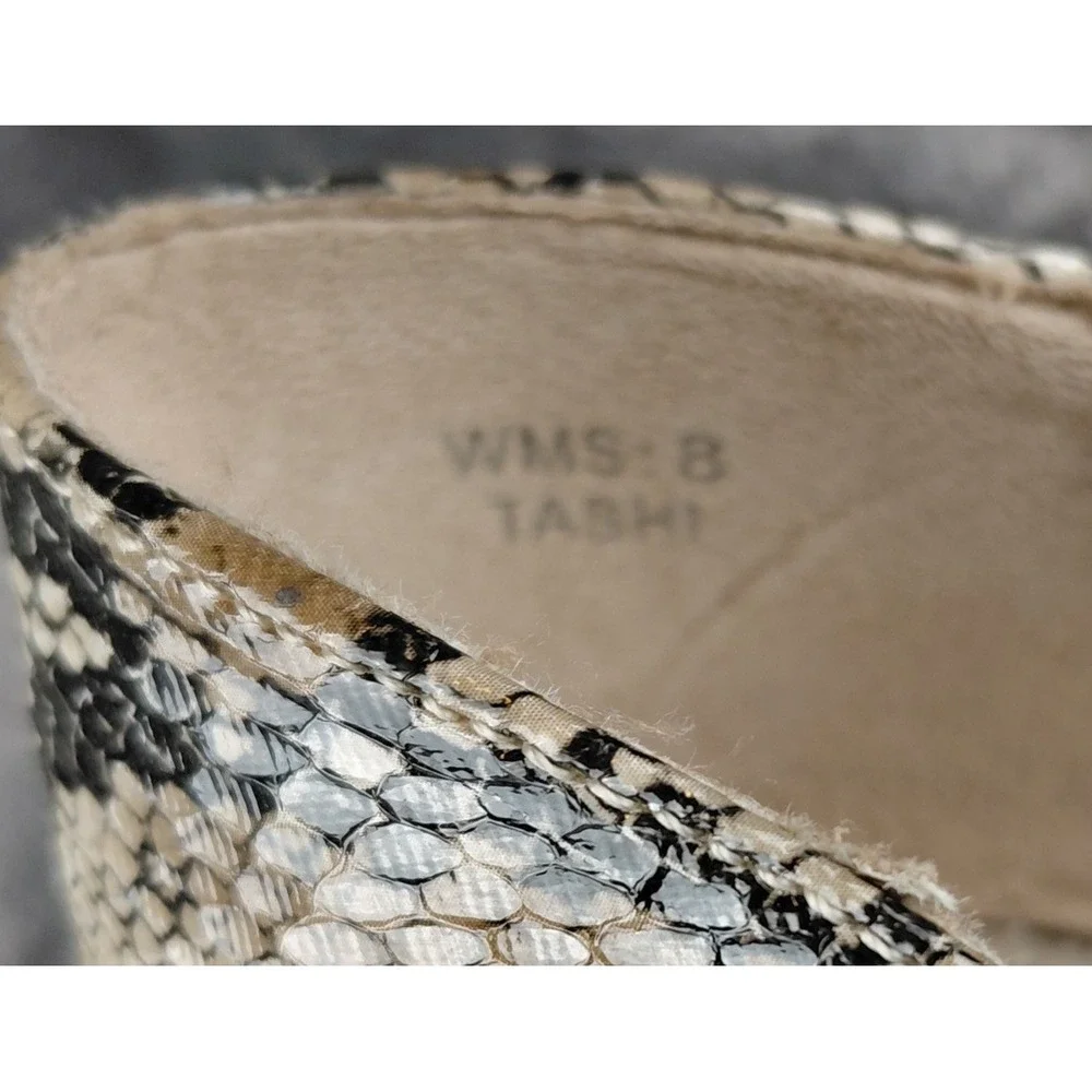 Report‎ Women's Snakeskin Print Stiletto Heel Pumps Tan Black Size 8